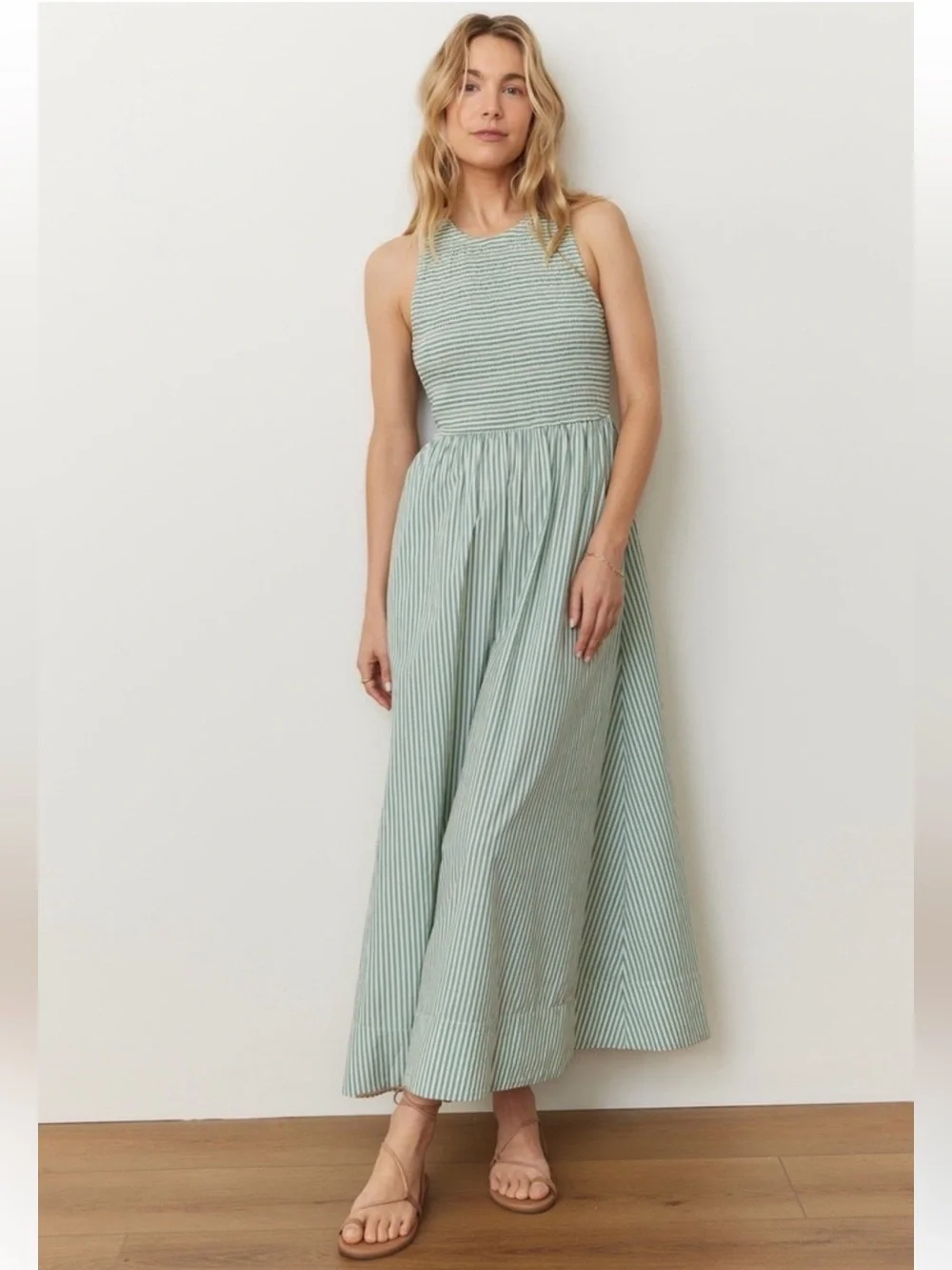Marine Layer Darcy Smocked Poplin Pima Cotton - Picture 2 of 7